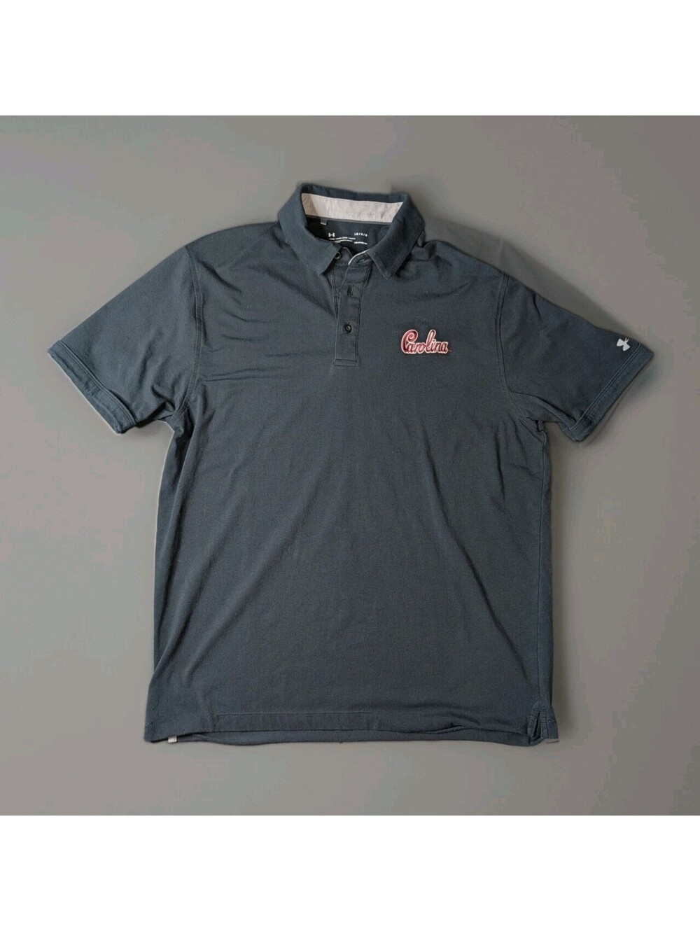 Under Armour South Carolina Gamecocks Script Polo large Heat Gear Loose Black